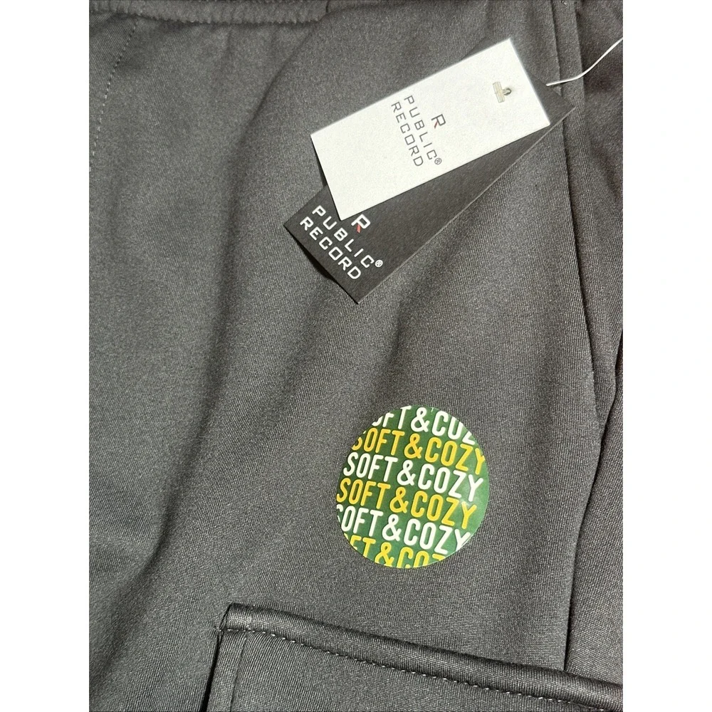 NWT Public Record Men's Char Double Cargo Fleece Lined Joggers Alexander Medium